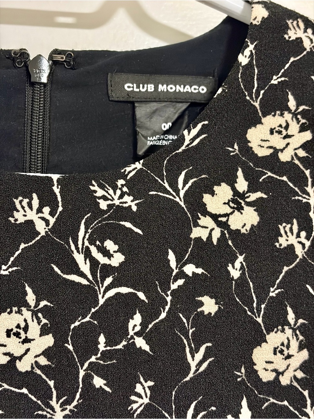 Club Monaco Black Floral Dress